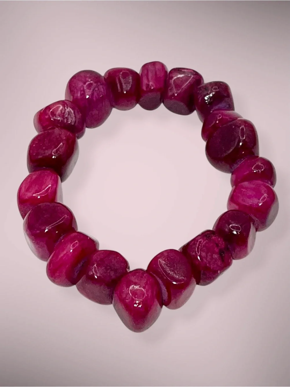 Dyed Agate Organic Nugget Beaded Stretch Bracelet